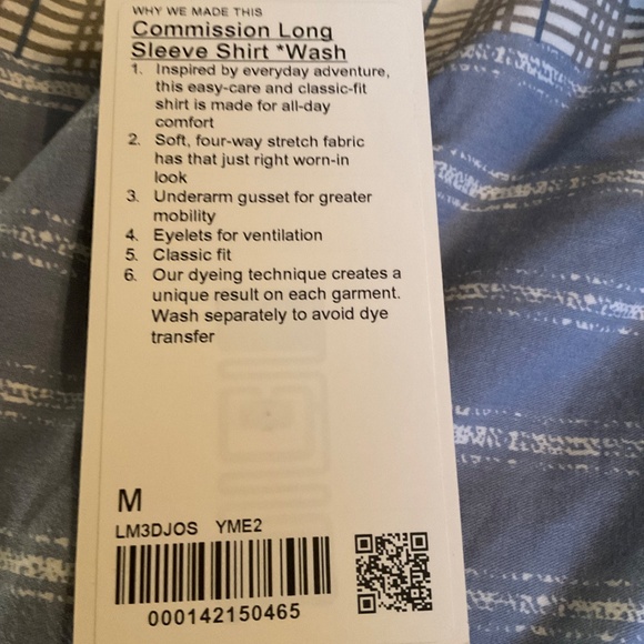 Lululemon Men Commission Long-Sleeve Shirt *Oxford ColourRiver Blue Enzyme Dye - Picture 6 of 6